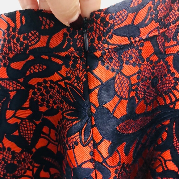 Francesca’s | Red w/ Navy Lace Detail Skirt - Picture 7 of 8